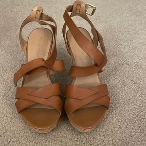 Brown strappy wedges
